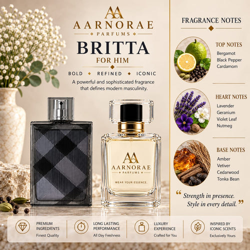 AARNORAE Britta spicy aromatic amber Eau de Parfum for men with bergamot, cardamom and tonka bean.