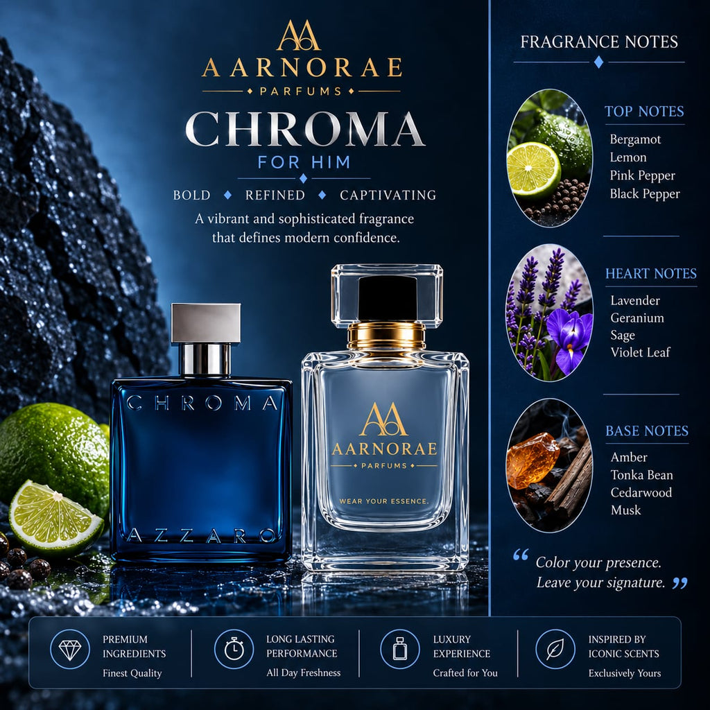 AARNORAE Chroma woody spicy citrus Eau de Parfum for men with bergamot, pepper and cedarwood.