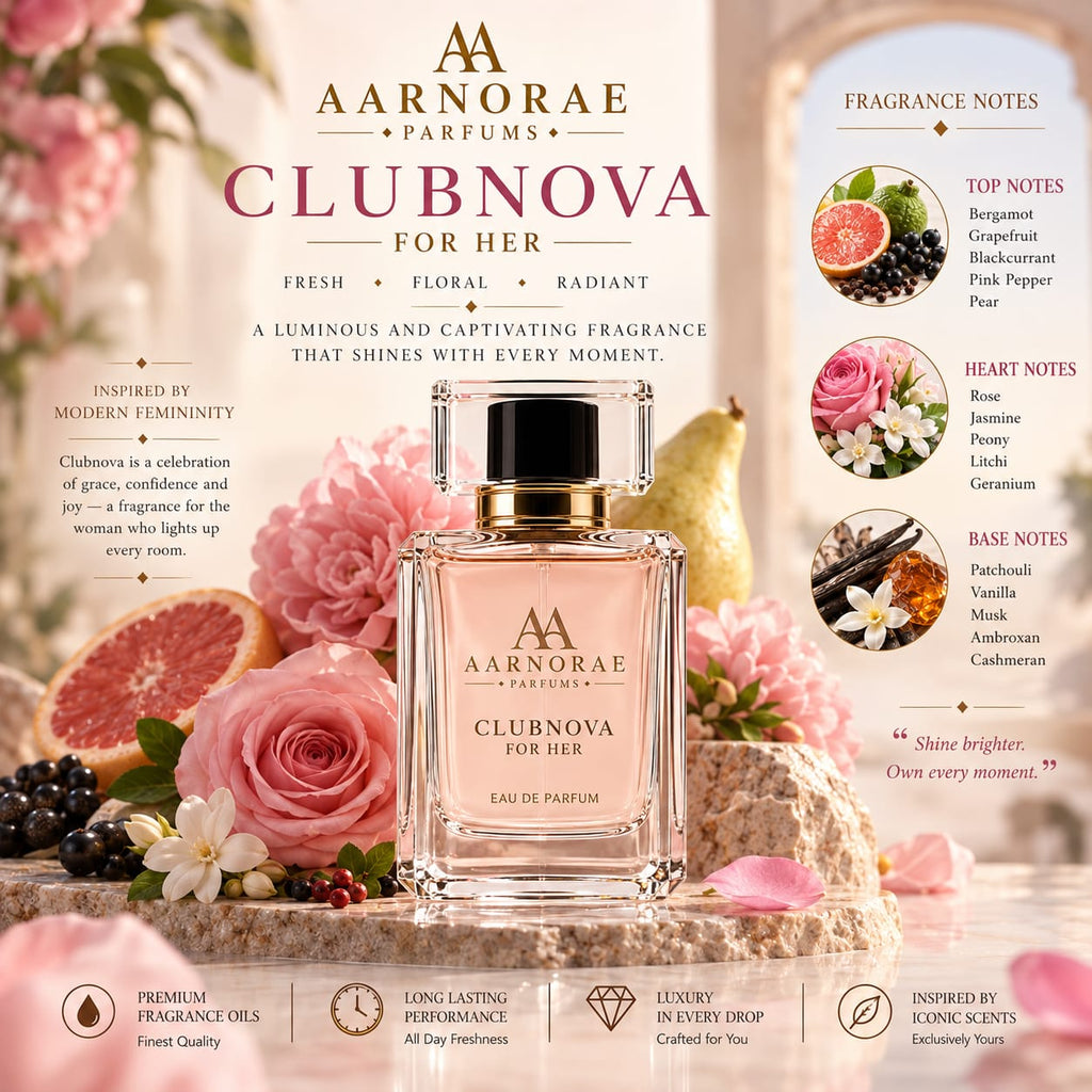 AARNORAE Clubnova radiant floral fruity perfume inspired by Armaf Club De Nuit Women.