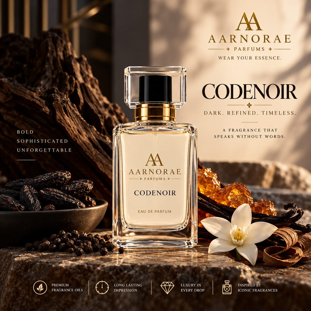 AARNORAE Codenoir dark amber spicy perfume inspired by Armani Code.