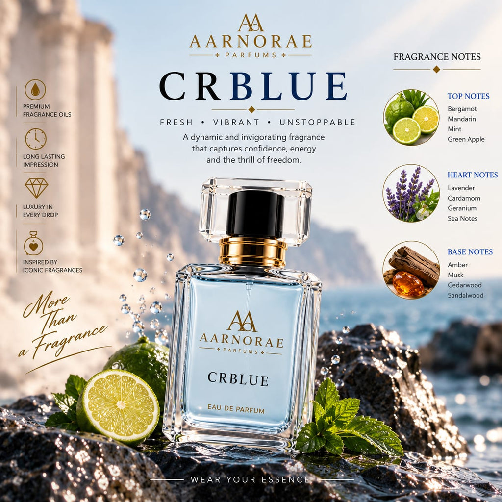 AARNORAE CRBlue energetic fresh aquatic perfume inspired by CR7 Play It Cool.