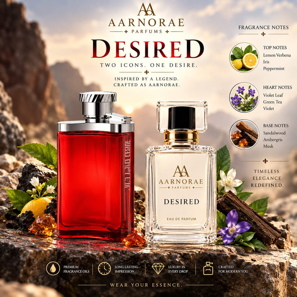AARNORAE Desired fresh green woody Eau de Parfum for men with lemon verbena, violet and sandalwood.