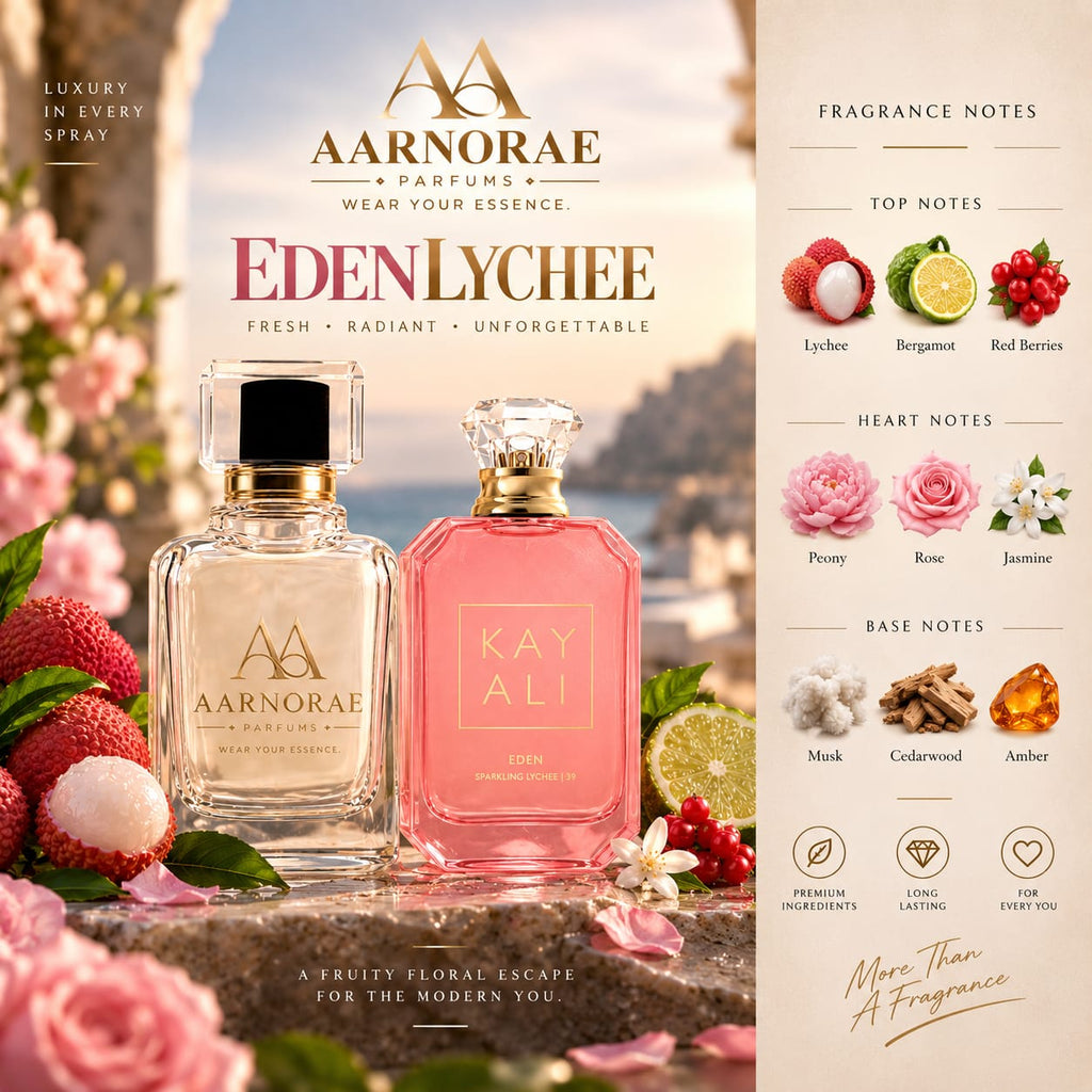 AARNORAE Edenlychee fruity floral musky Eau de Parfum for women with lychee, peony and amber.