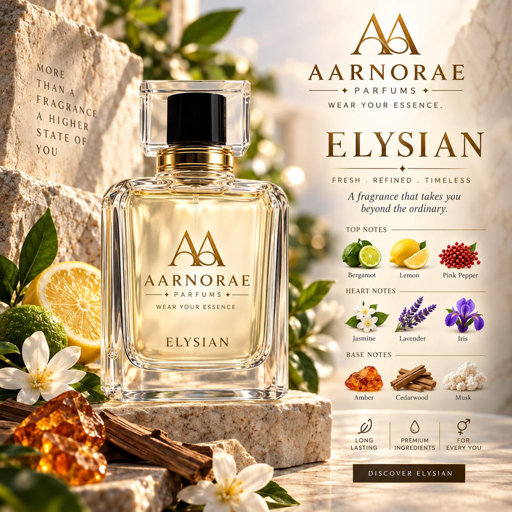 AARNORAE Elysian refined fresh citrus perfume inspired by Roja Dove Elysium.