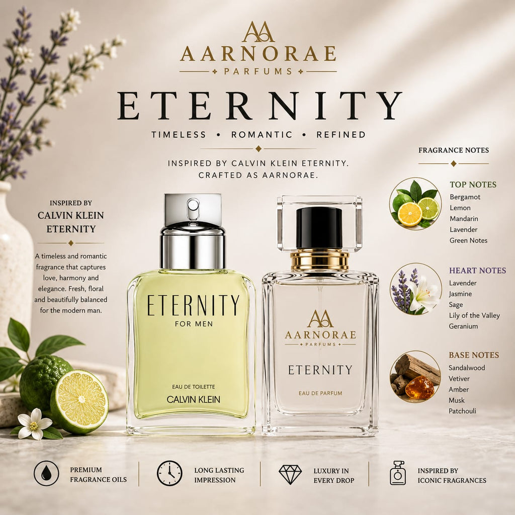 AARNORAE Eternity aromatic fresh woody Eau de Parfum for men with lavender, jasmine and sandalwood.