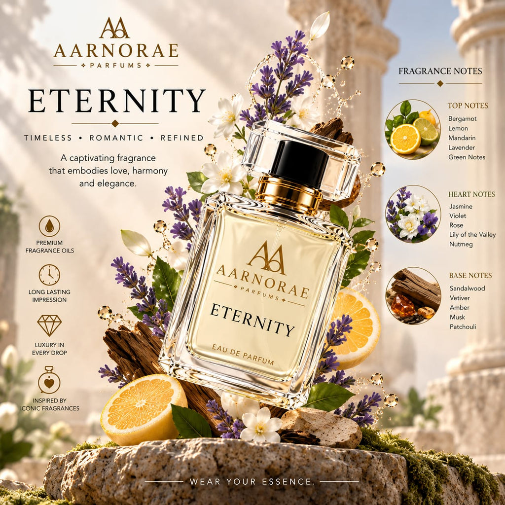 AARNORAE Eternity sophisticated masculine perfume inspired by Calvin Klein Eternity.