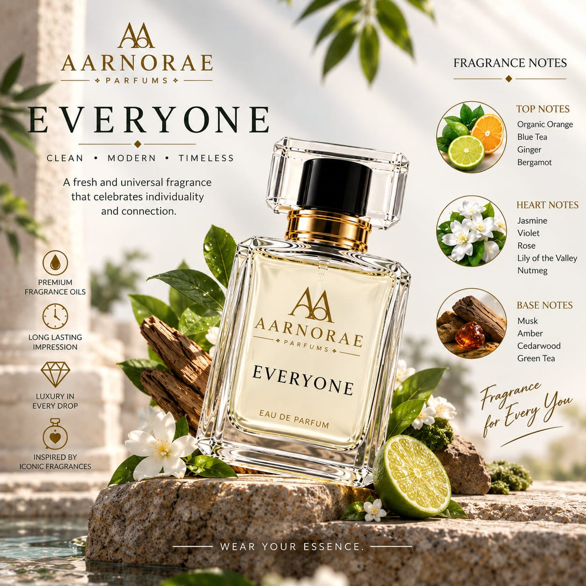 AARNORAE Everyone fresh contemporary unisex perfume inspired by Calvin Klein Everyone.