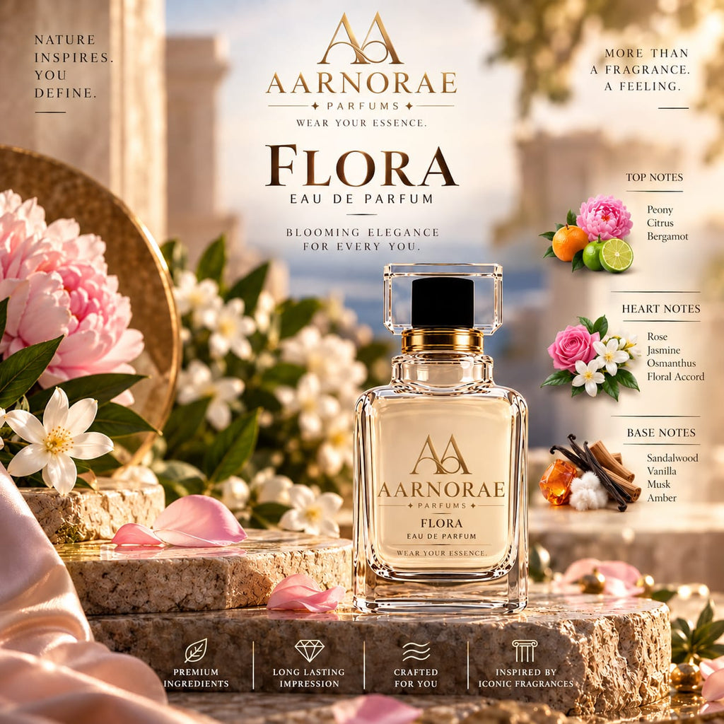 AARNORAE Flora elegant floral sweet perfume inspired by Gucci Flora.