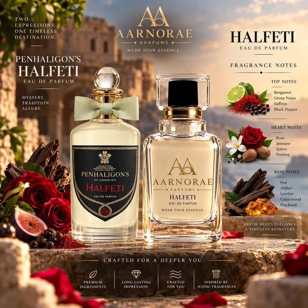 AARNORAE Halfeti oriental woody spicy oud Eau de Parfum with saffron, rose and leather.