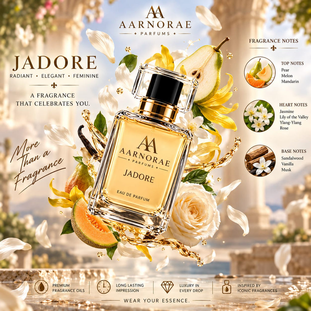 AARNORAE Jadore luminous feminine floral perfume inspired by Dior J'adore.