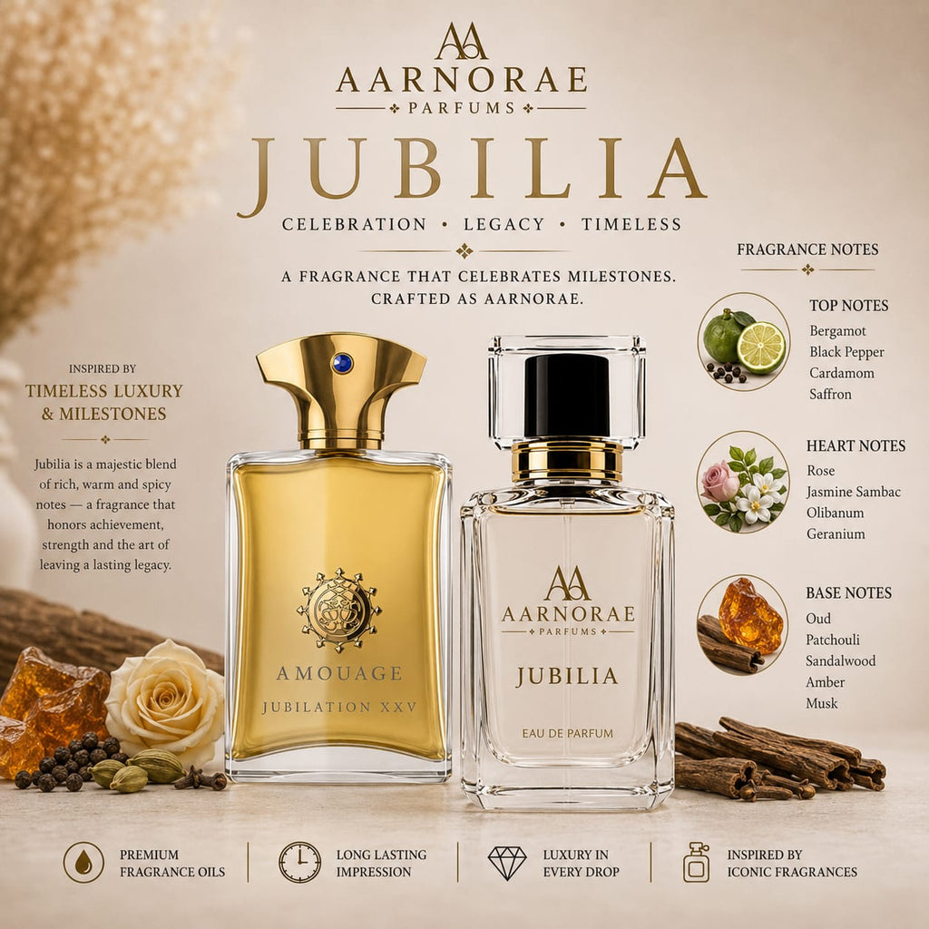 AARNORAE Jubilia woody spicy amber Eau de Parfum for men with saffron, rose and oud.