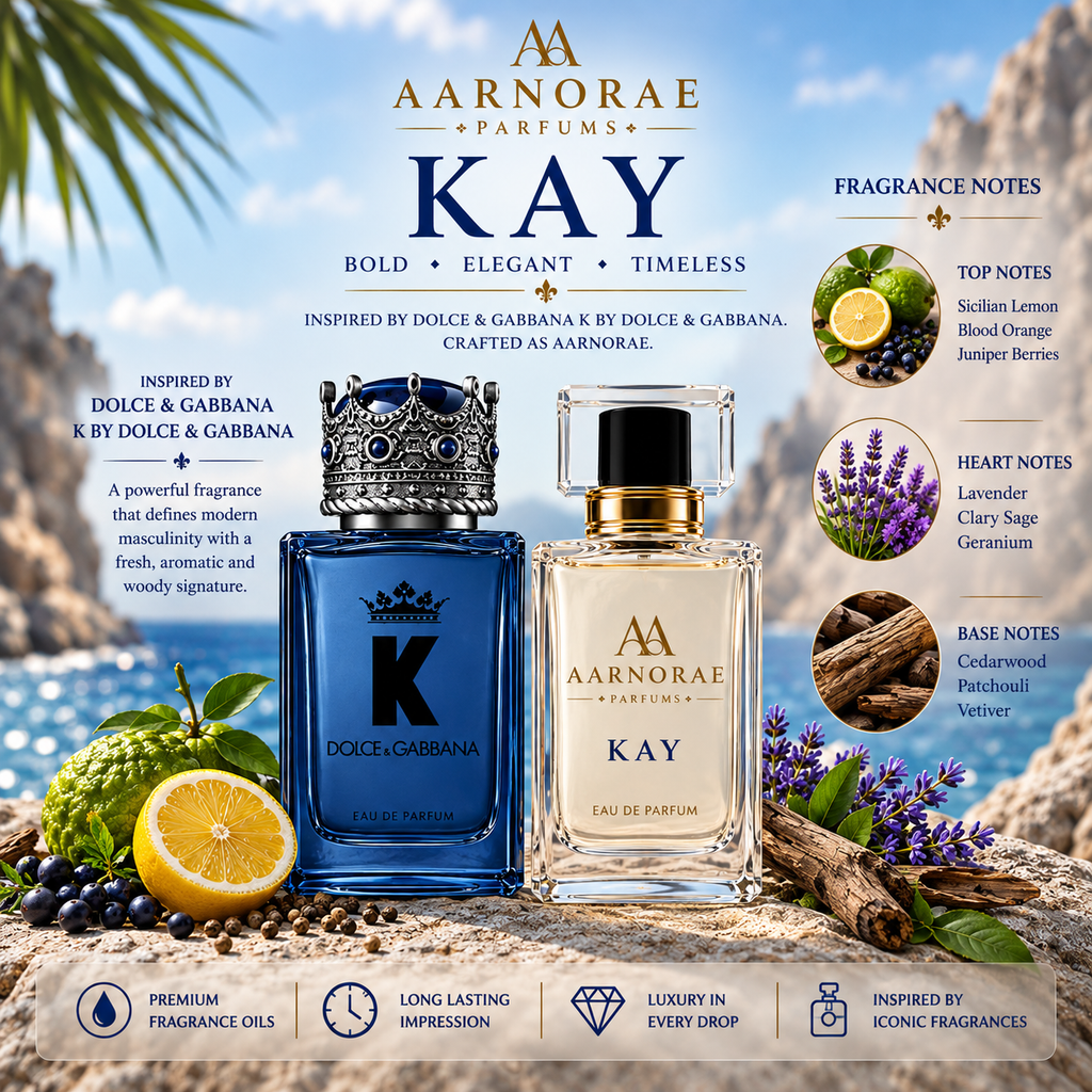 AARNORAE Kay citrus aromatic woody Eau de Parfum for men with Sicilian lemon, lavender and cedarwood.