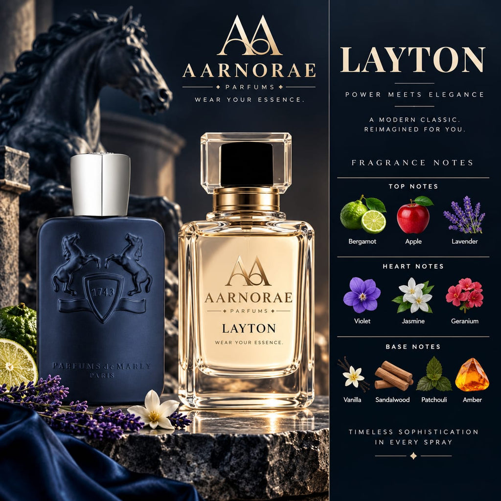 AARNORAE Layton woody floral amber Eau de Parfum with bergamot, lavender and vanilla.