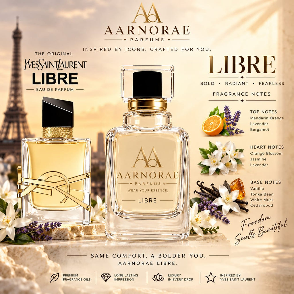 AARNORAE Libre citrus floral aromatic Eau de Parfum for women with mandarin, lavender and vanilla.