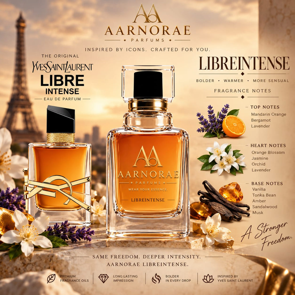 AARNORAE Libreintense warm floral sweet Eau de Parfum for women with lavender, orange blossom and vanilla.