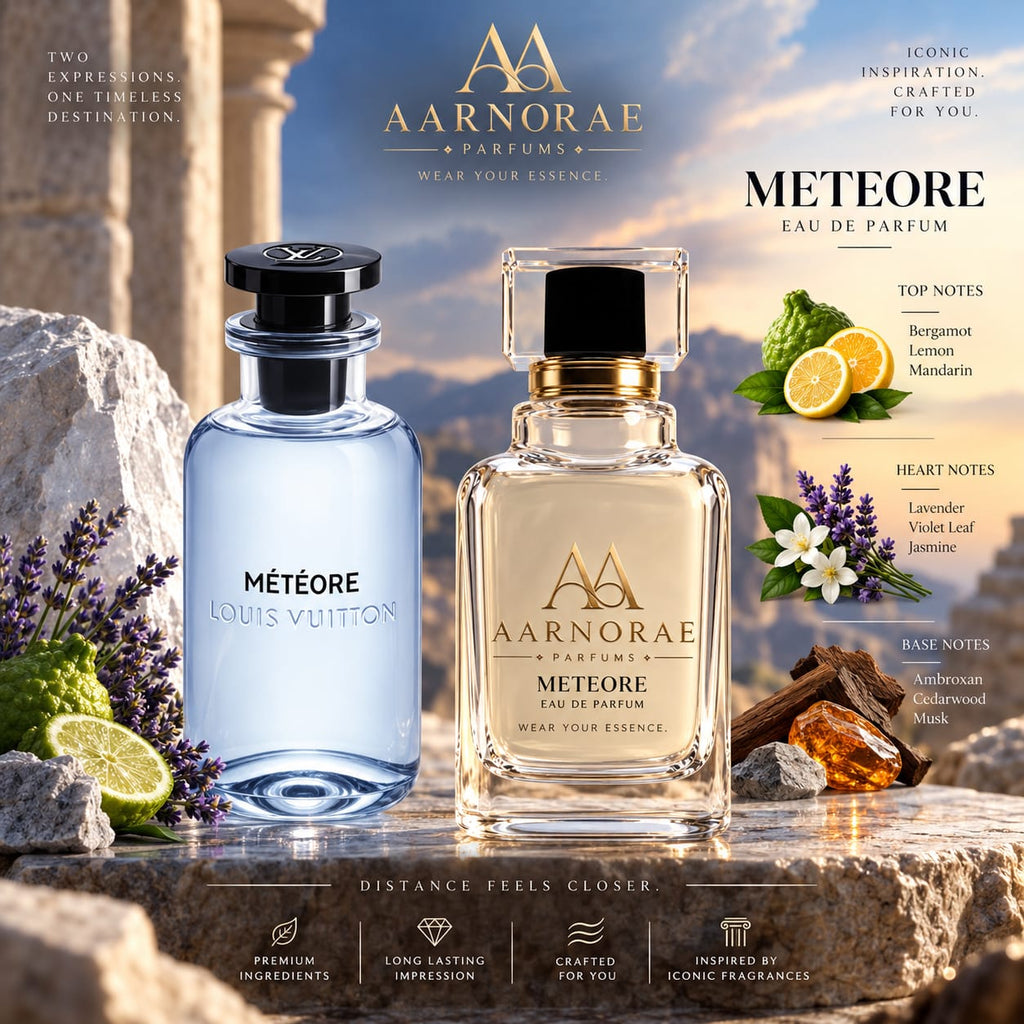 AARNORAE Meteore men's Eau de Parfum with bergamot, lemon, lavender, ambroxan and cedarwood.