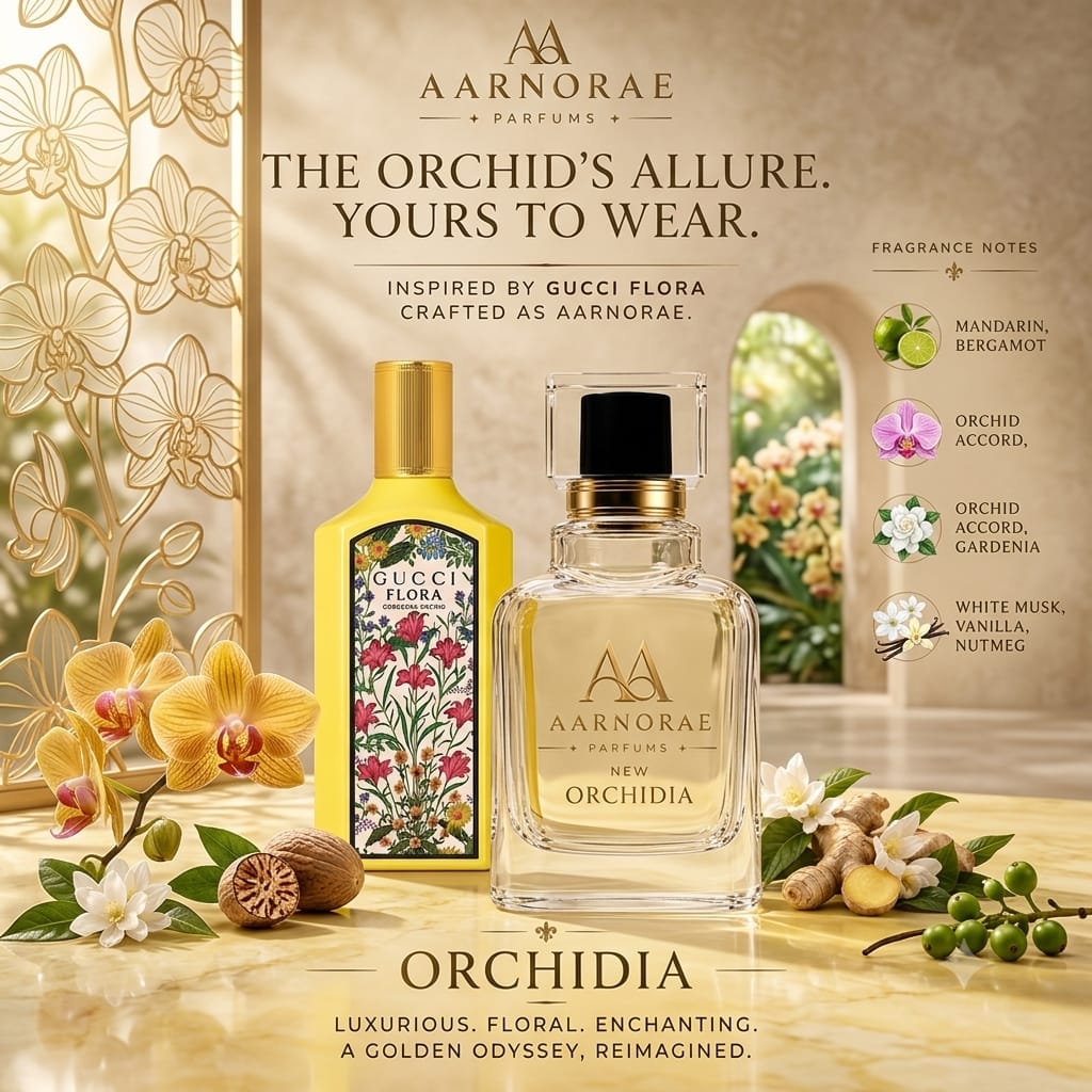 AARNORAE Orchidia women's Eau de Parfum with mandarin, orchid, white musk, vanilla and nutmeg.