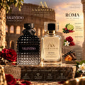 AARNORAE Roma Eau de Parfum with bergamot, blackcurrant, rose, saffron, vanilla and leather.