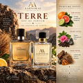 AARNORAE Terre men's Eau de Parfum with orange, grapefruit, pepper, cedarwood and vetiver.