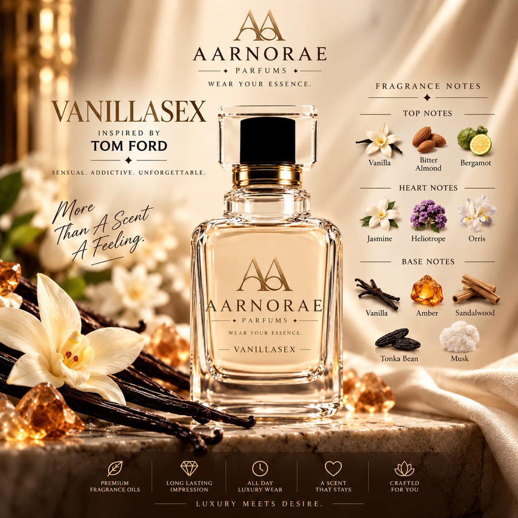 AARNORAE Vanillasex perfume bottle highlighting a creamy warm vanilla gourmand fragrance.